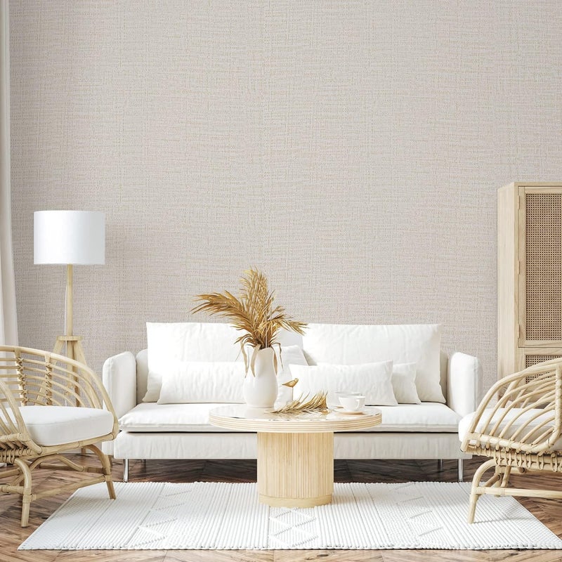 TANONE Contact Paper Peel and Stick (15.8 in X 118 in), Grasscloth Wallpaper Self Adhesive Removable Wallpaper, Fabric Linen Thickened Wall Paper Decorative for Wall Cabinets Drawers Kitchen - Image 5